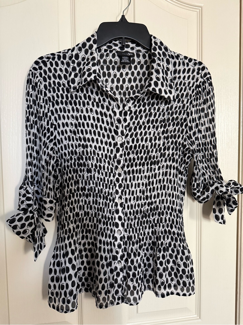 East 5th Black and White Polka Dot Button-Down Blouse